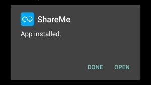 ShareMe App successfully installed