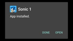 Sonic the Hedgehog Classic successfully installed