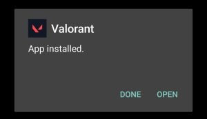 VALORANT Mobile successfully installed