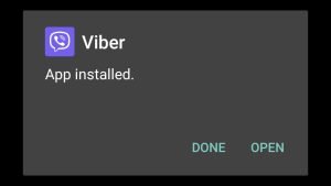 Viber successfully installed