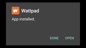 Wattpad successfully installed
