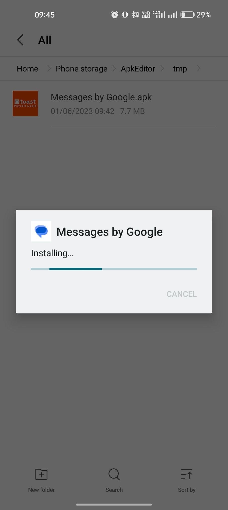 Messages by Google apk installing