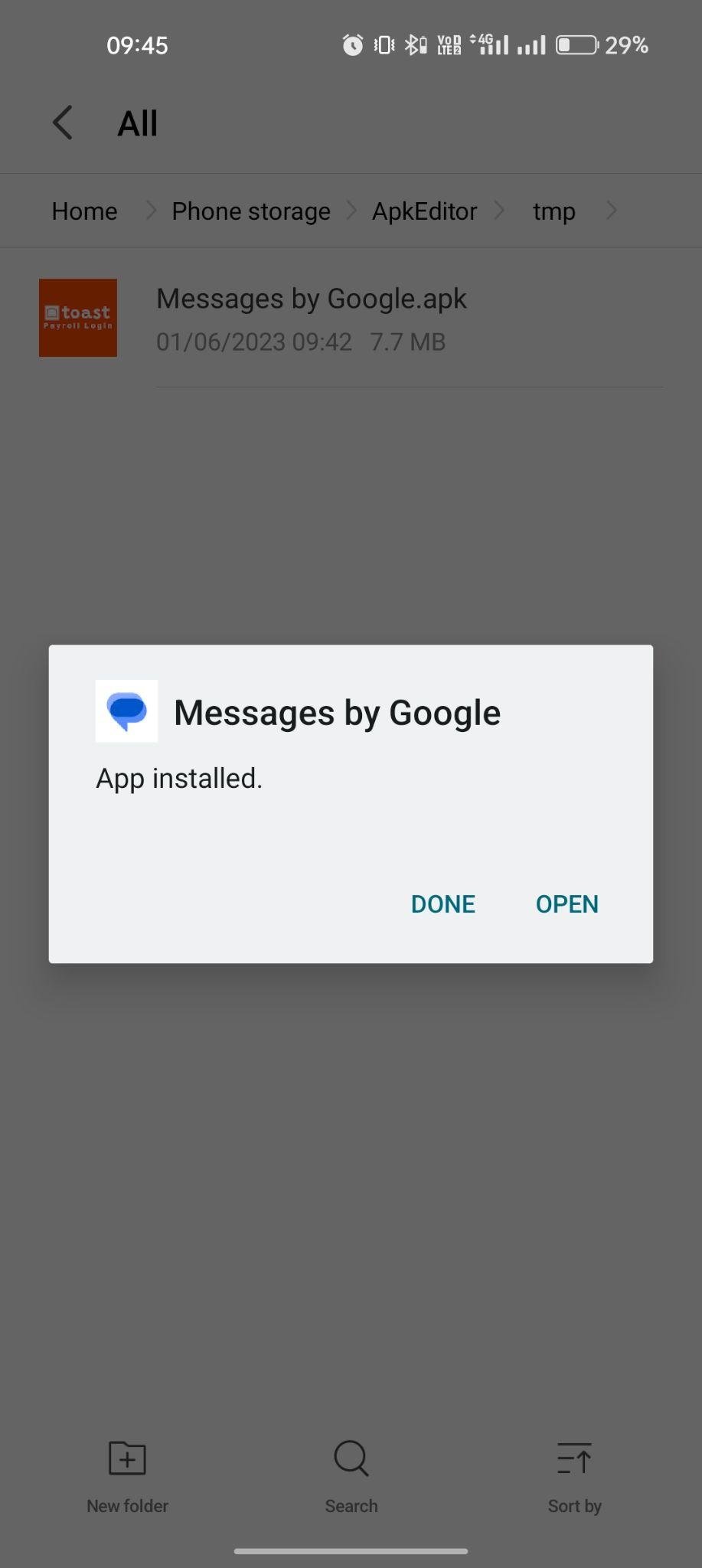Messages by Google apk installed