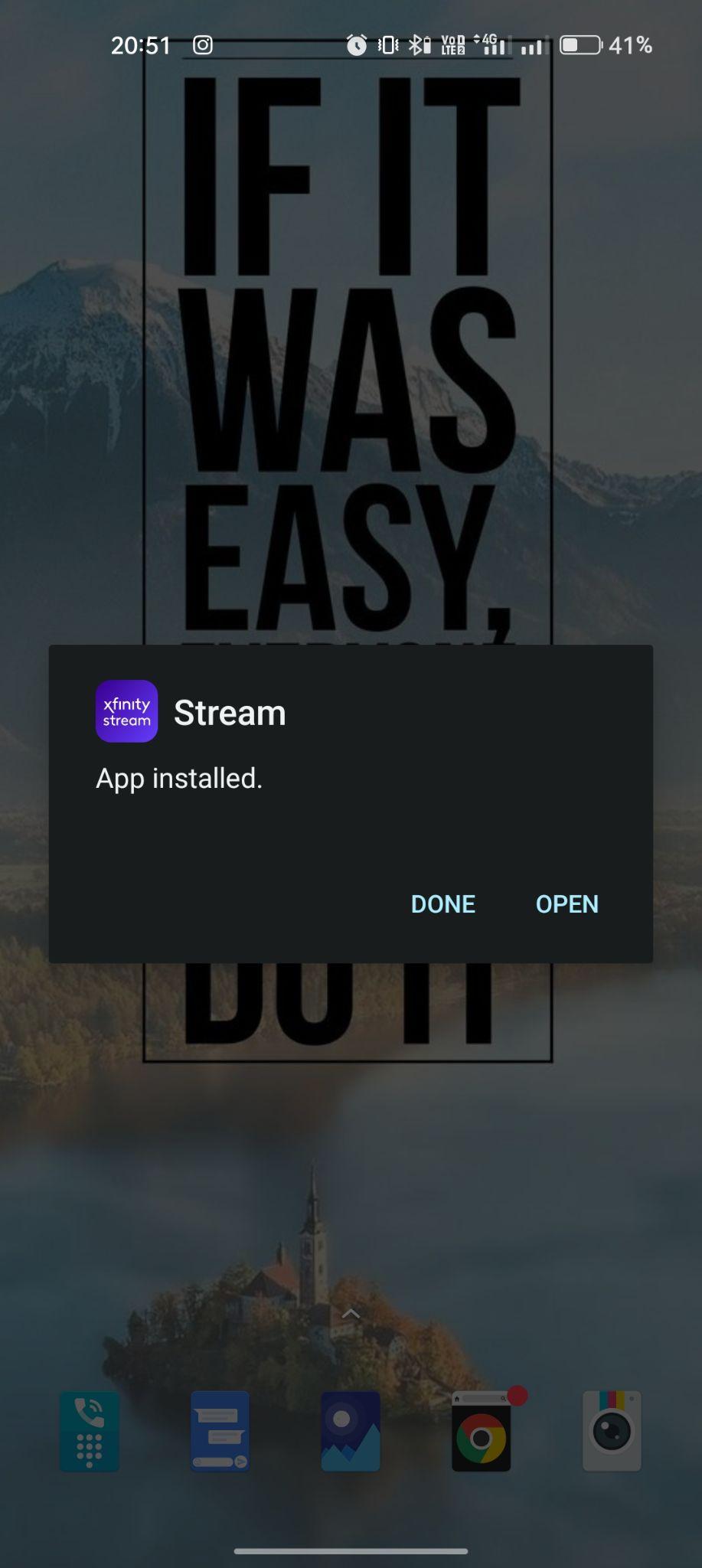 Xfinity Stream apk installed