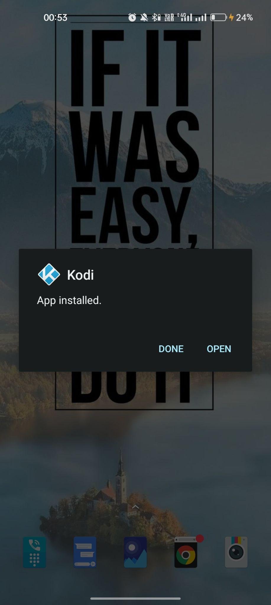 Kodi apk installed