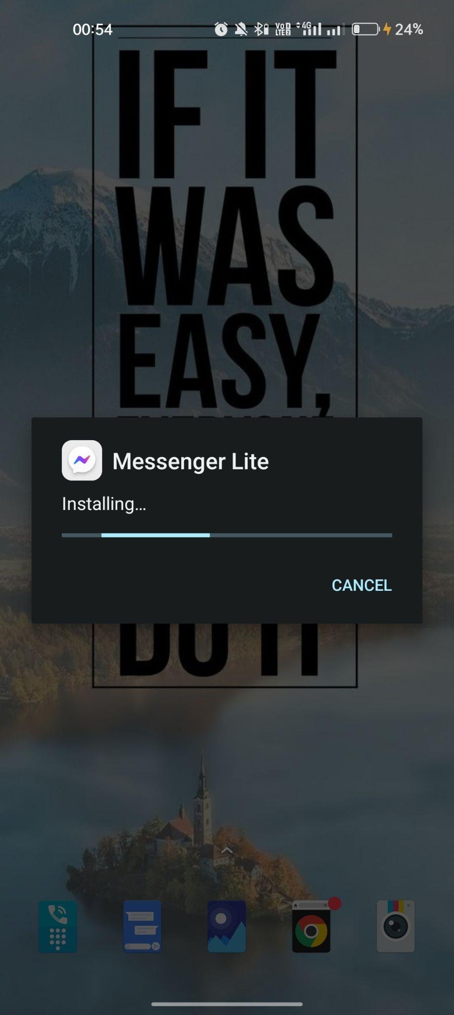 Messenger Lite apk installing