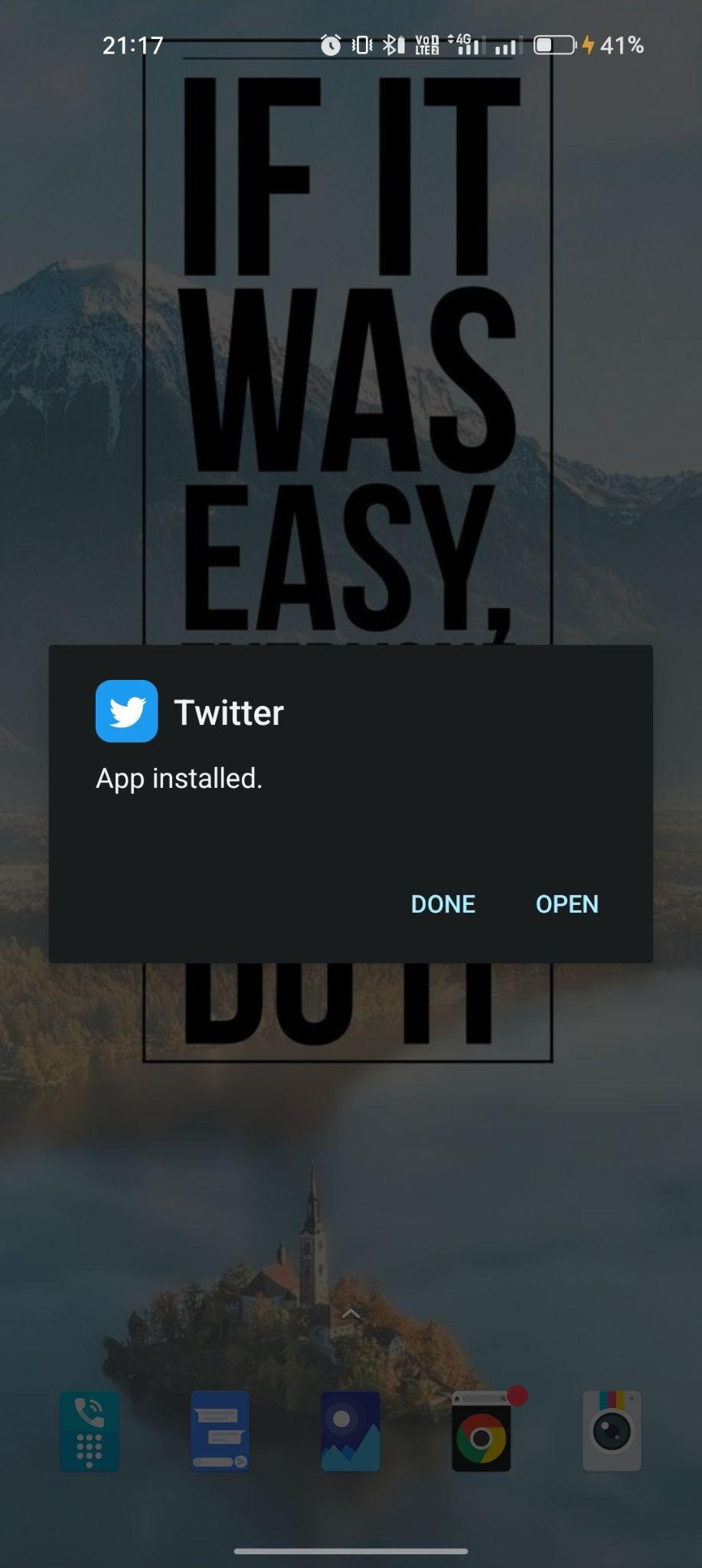 Twitter apk installed
