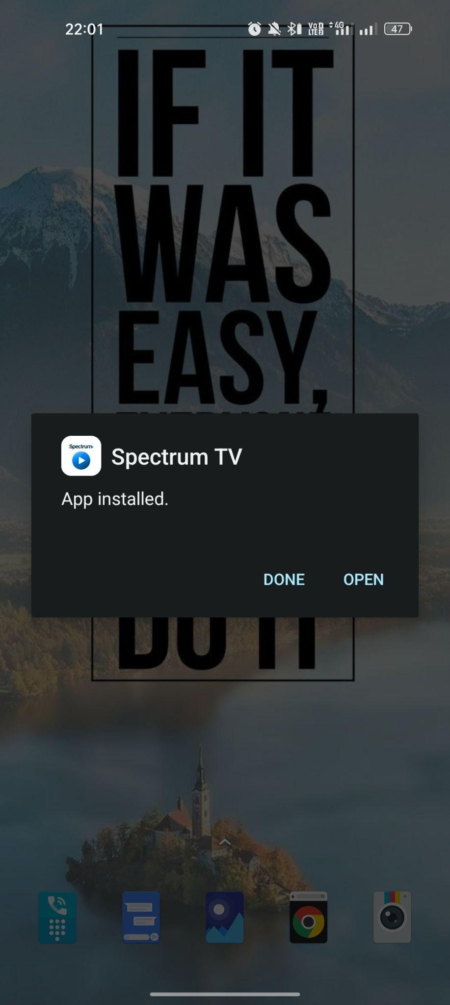 Spectrum TV apk installed
