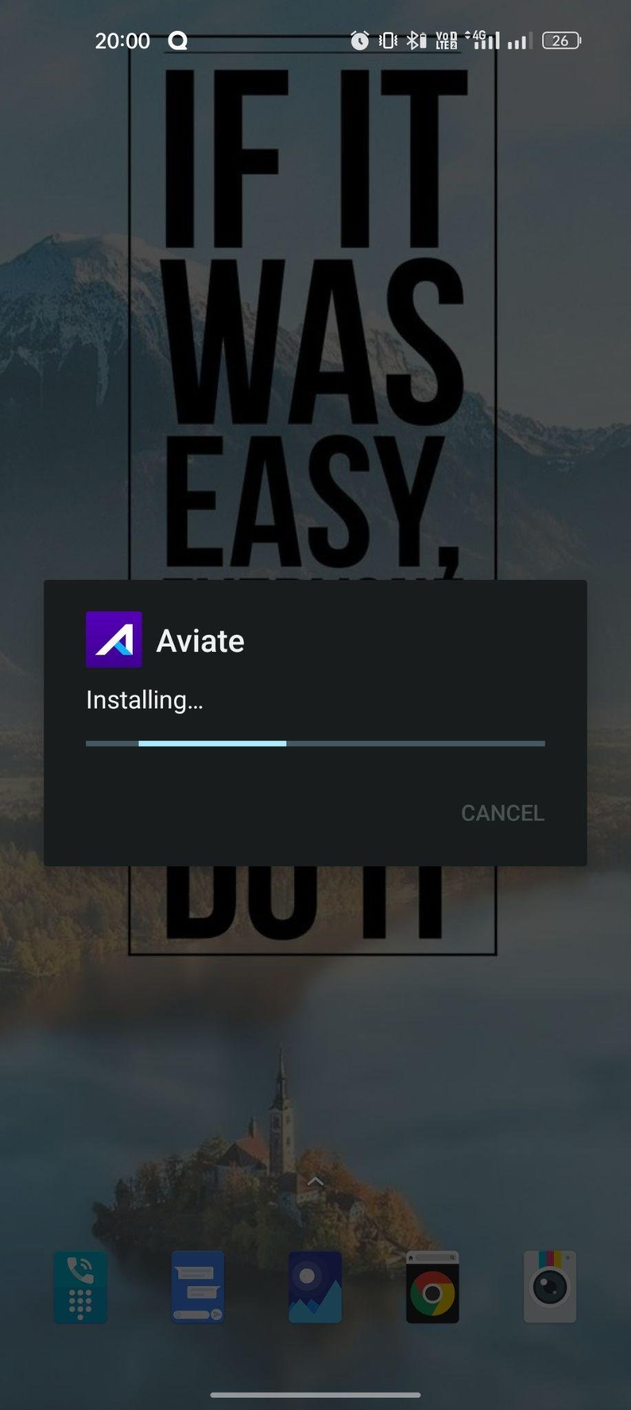 Yahoo Aviate Launcher apk installing
