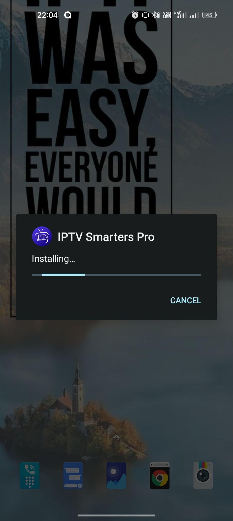 IPTV Smarters Pro apk installing