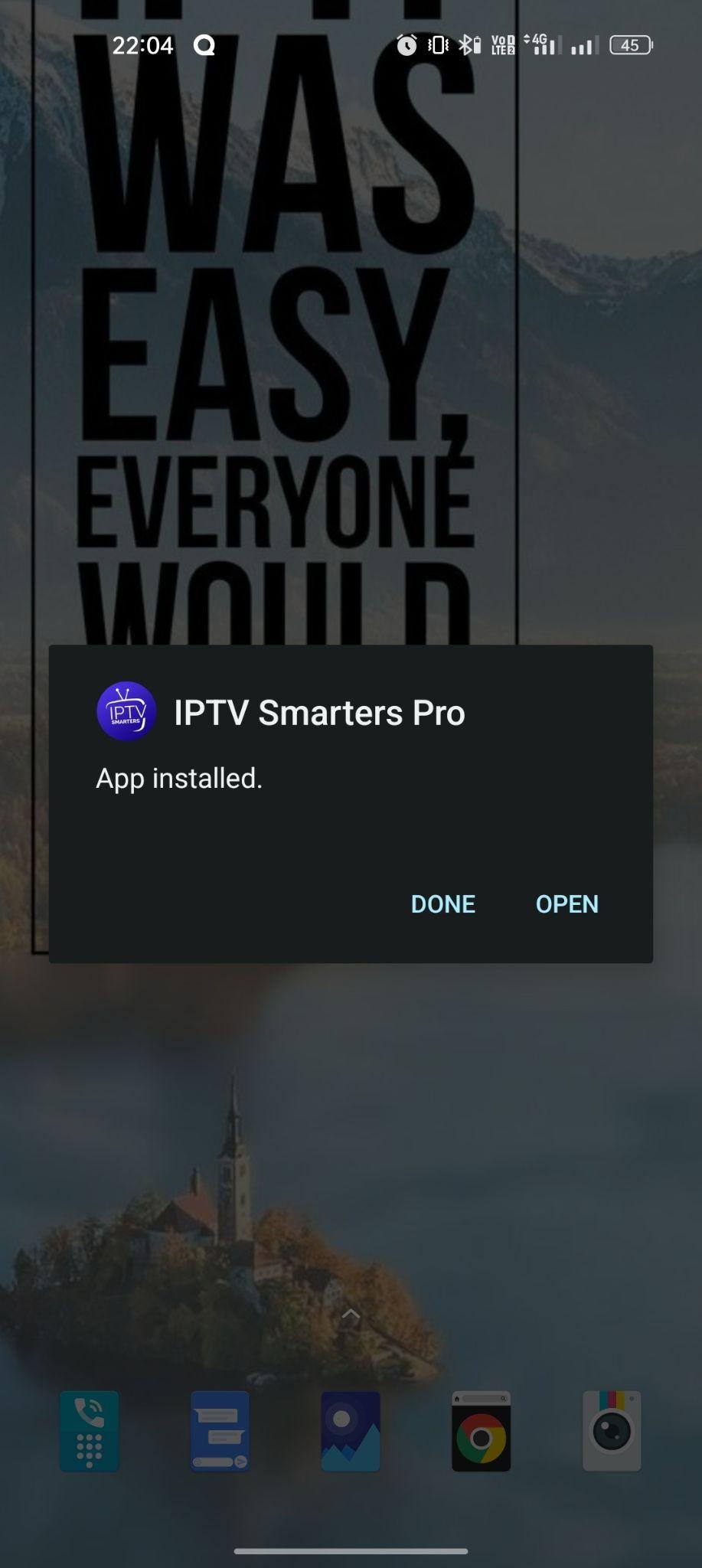 IPTV Smarters Pro apk installed