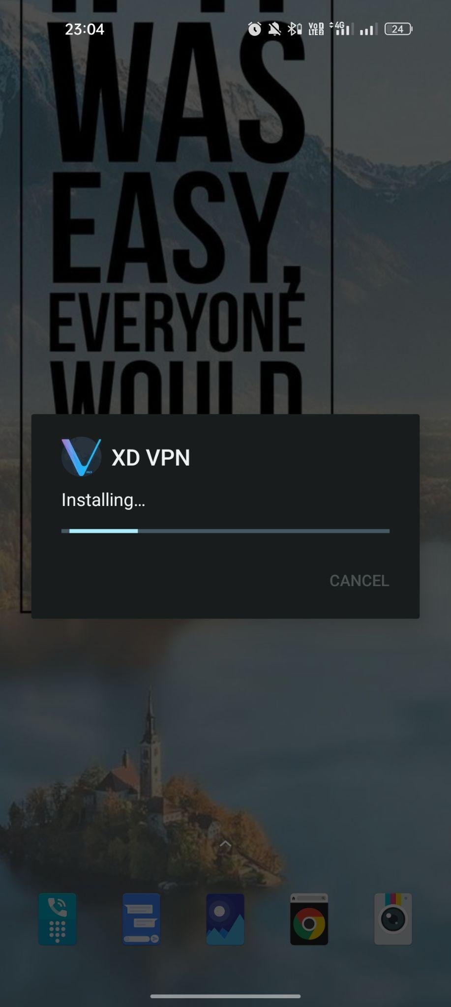 Xd VPN apk installing