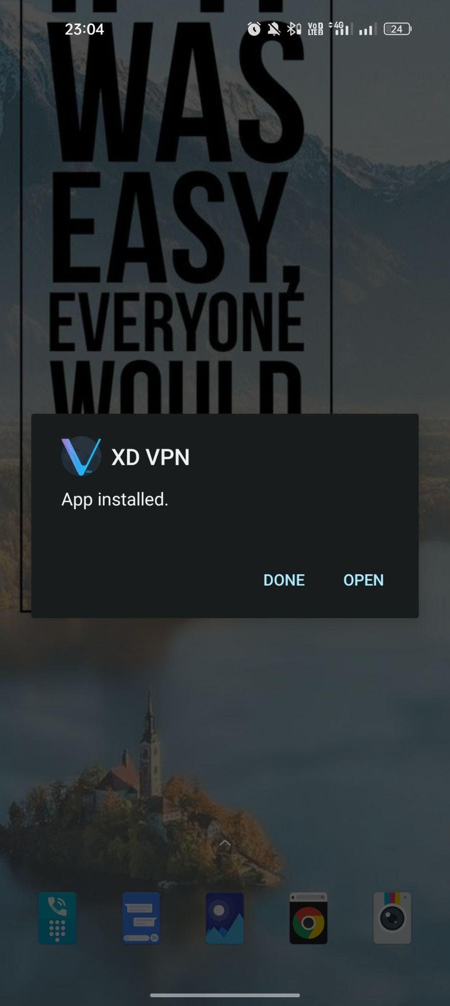 Xd VPN apk installed
