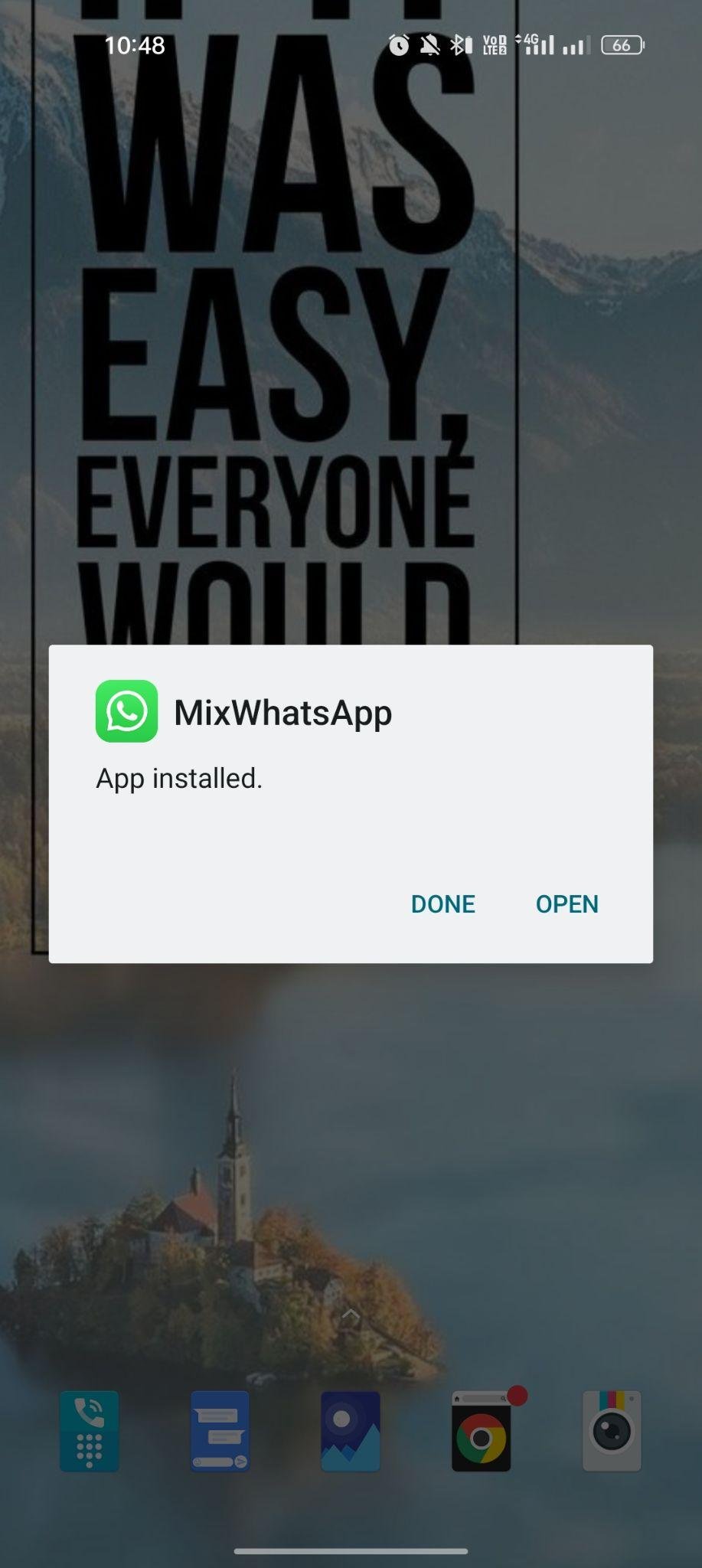 WhatsApp Mix apk installed
