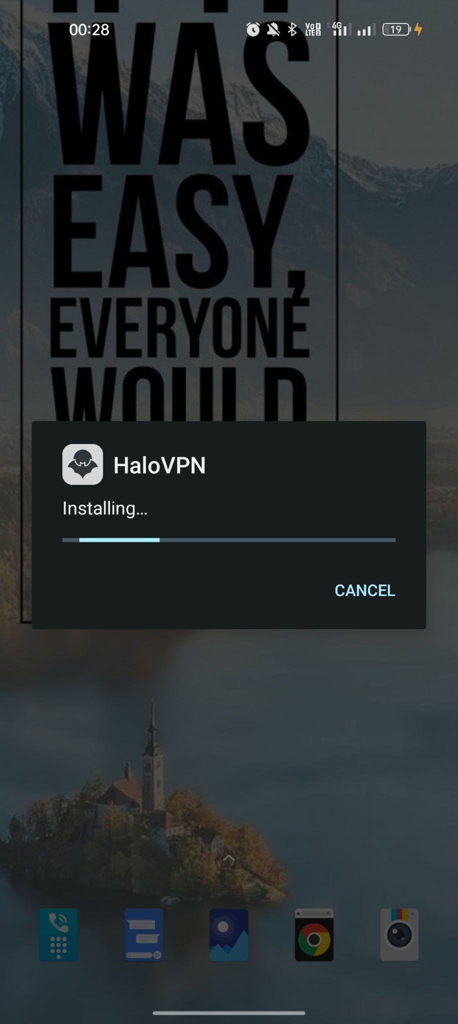 HaloVPN apk installing