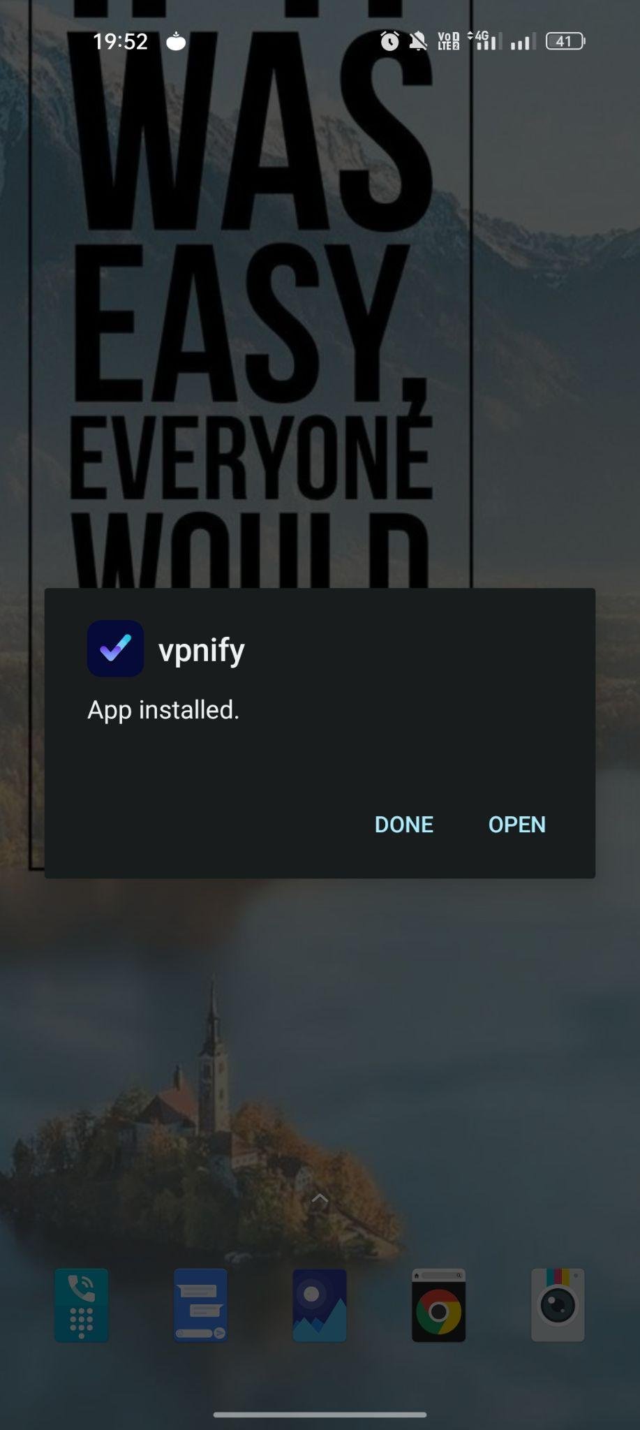 VPNify apk installed