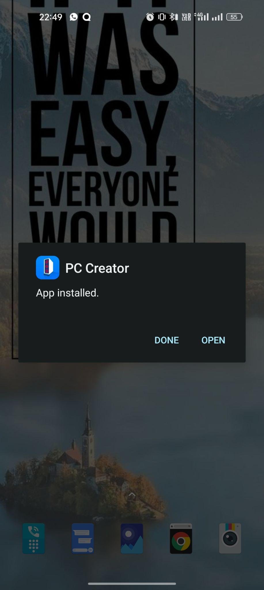 PC Creator apk installed