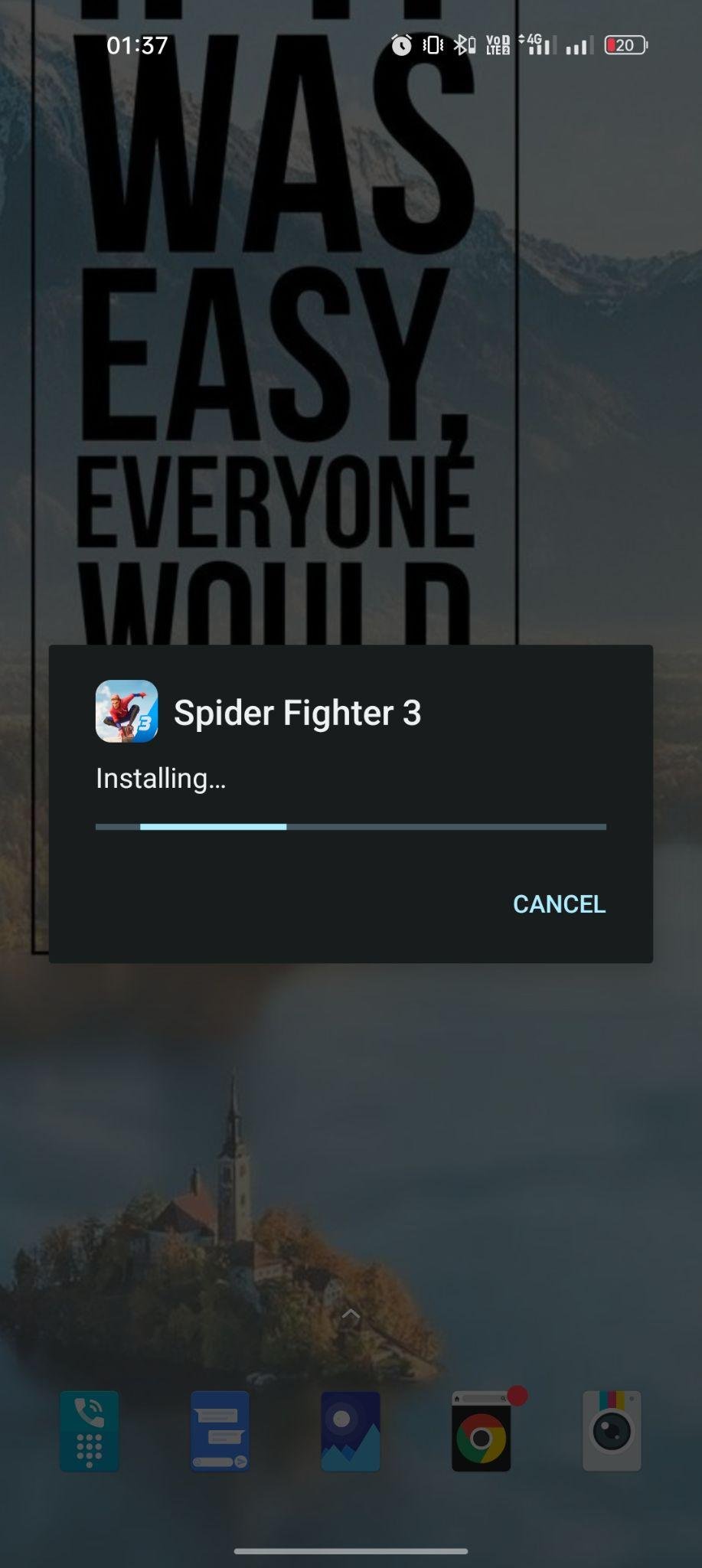 Spider Fighter 3 apk installing