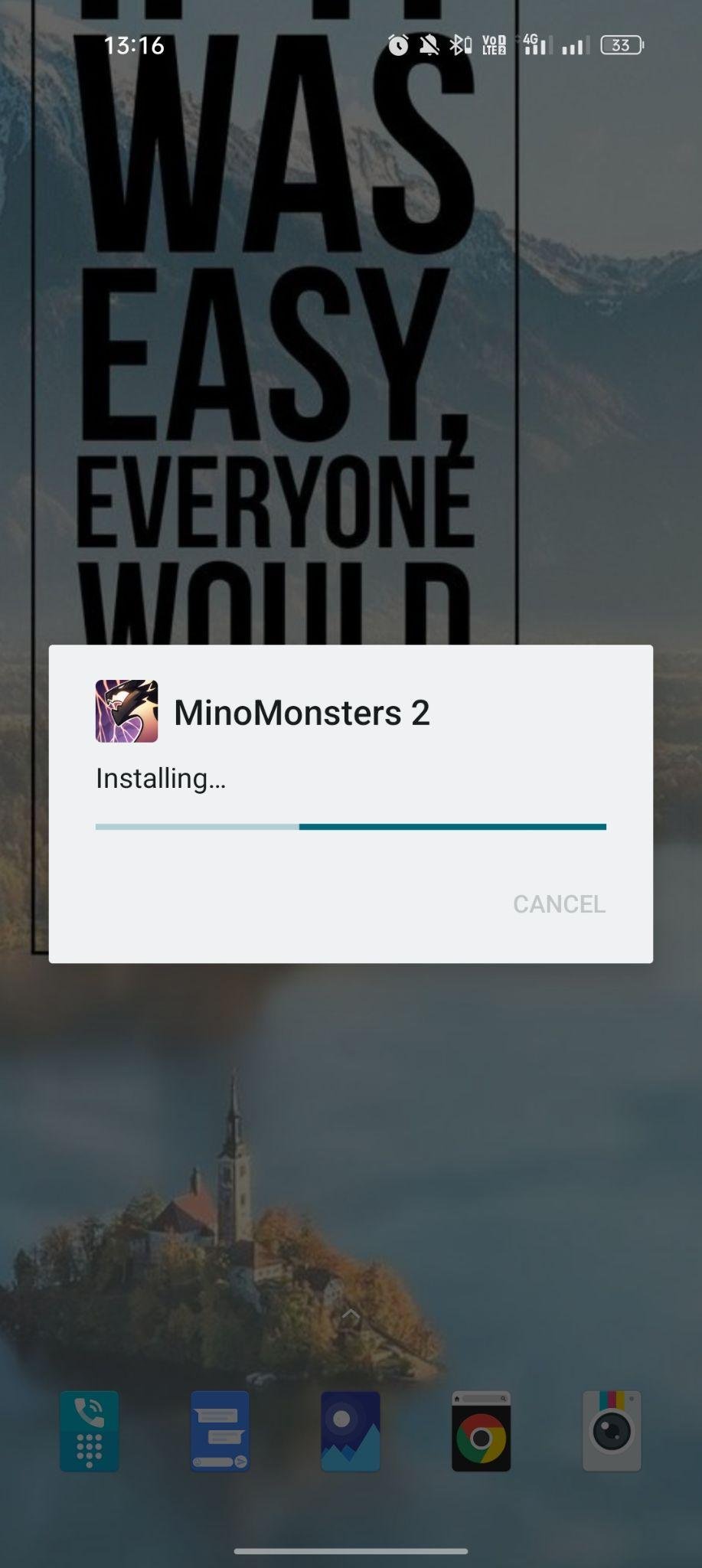 Mino Monsters 2 Evolution apk installing