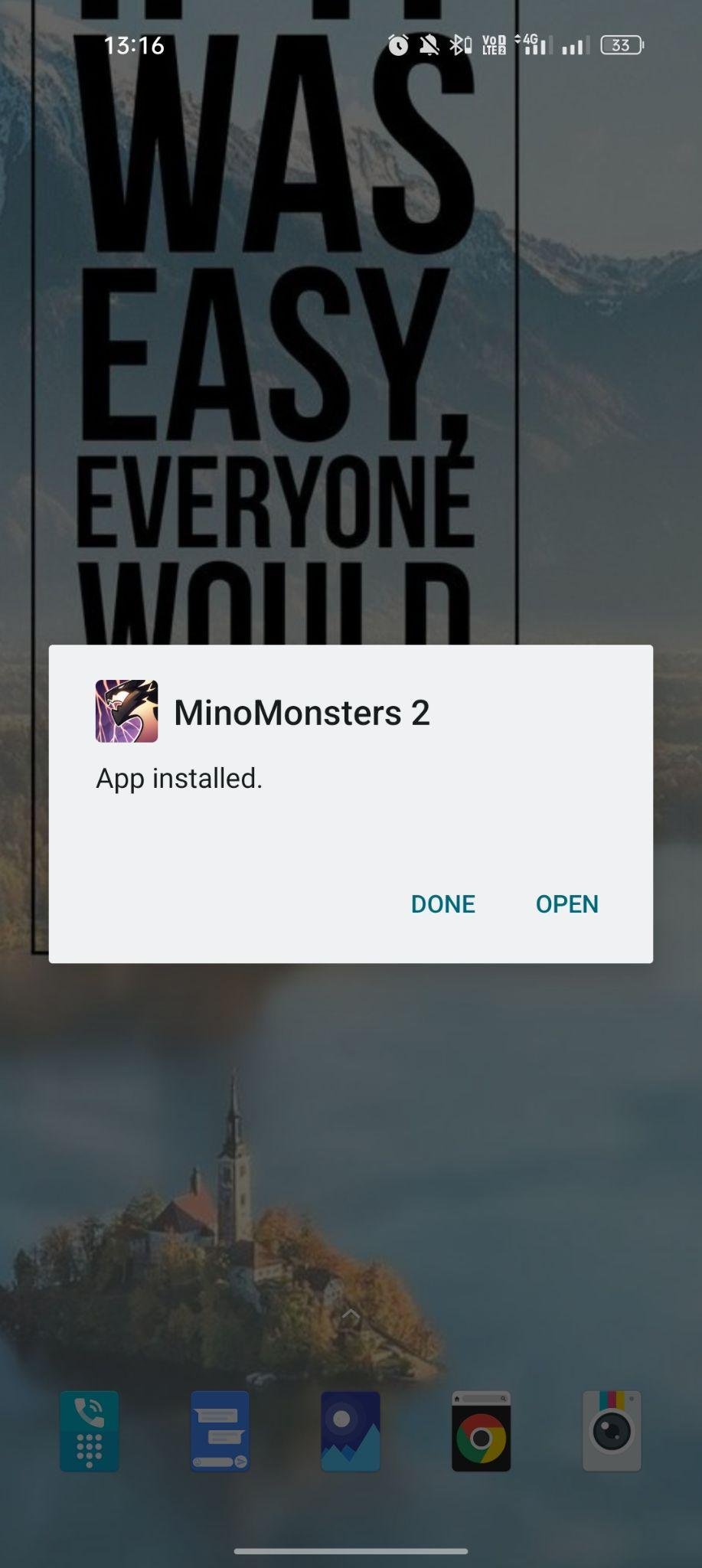 Mino Monsters 2 Evolution apk installed