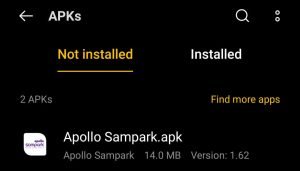locate Apollo Sampark for installation