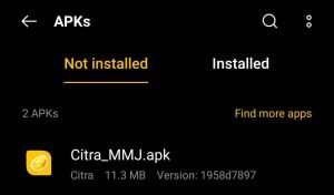 locate Citra MMJ APK for installation