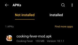 locate Cooking Fever MOD Apk for installation