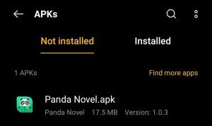 locate Panda Novel for installation