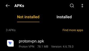 locate ProtonVPN for installation