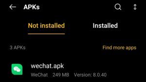 locate WeChat for installation