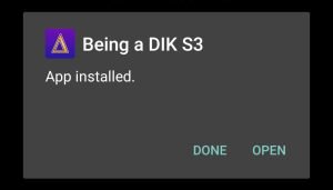 Being A DIK successfully installed