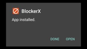 BlockerX successfully installed