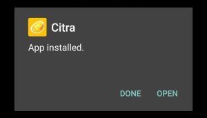 Citra MMJ successfully installed
