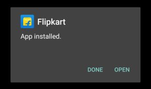 Flipkart Apk successfully installed