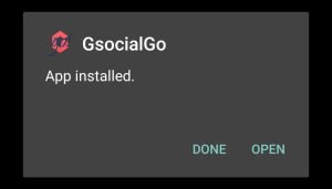 GSocialGo successfully installed