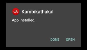 Kambi Kathakal successfully installed