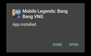 Mobile Legends- Bang Bang VNG successfully installed
