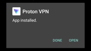ProtonVPN successfully installed