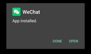 WeChat successfully installed