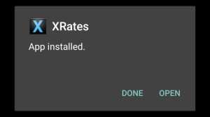 XRates successfully installed