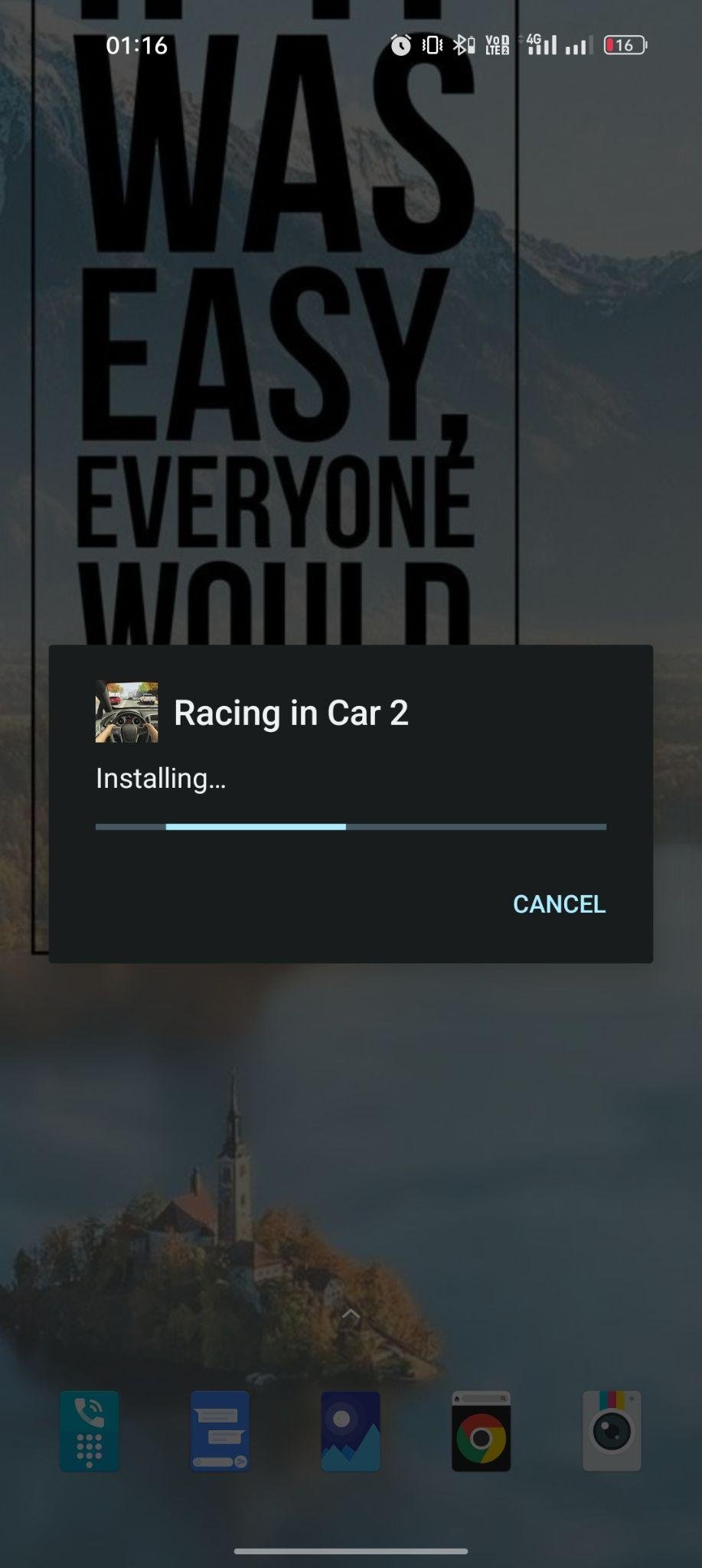 Racing in Car 2 apk installing