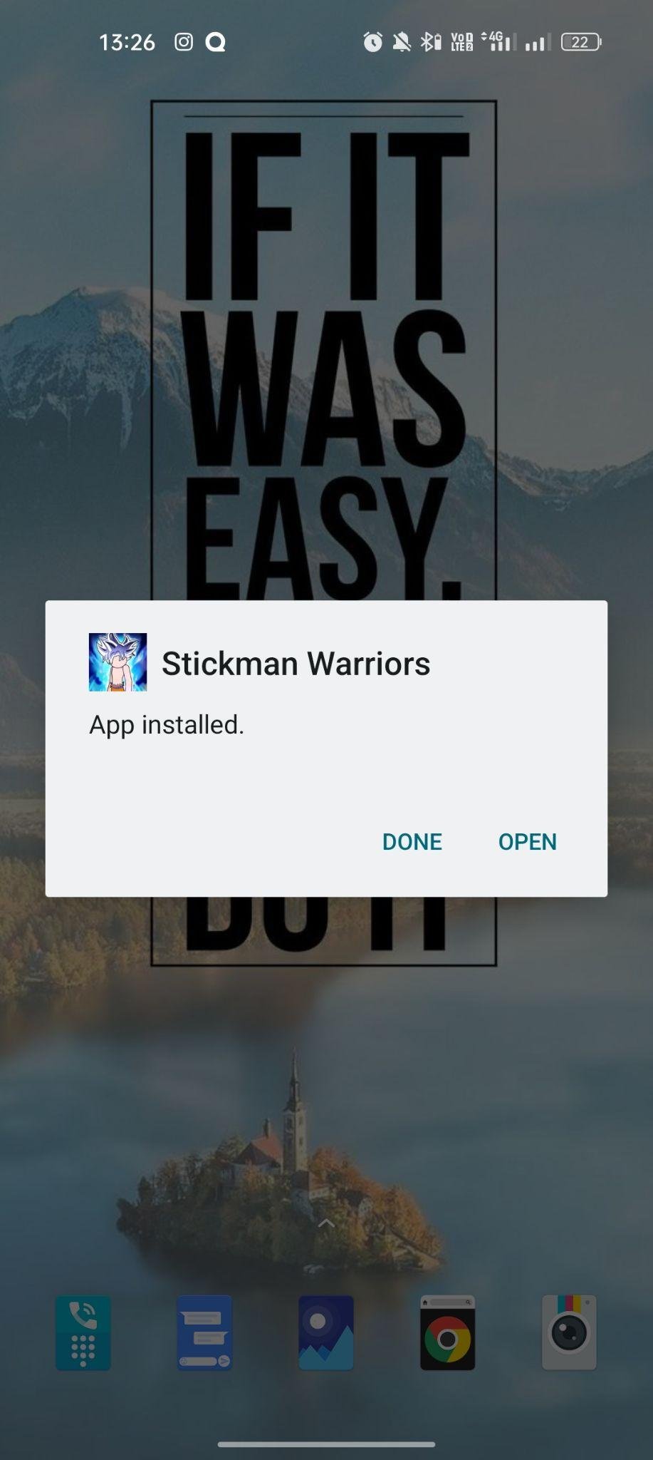 Stickman Warriors apk installed