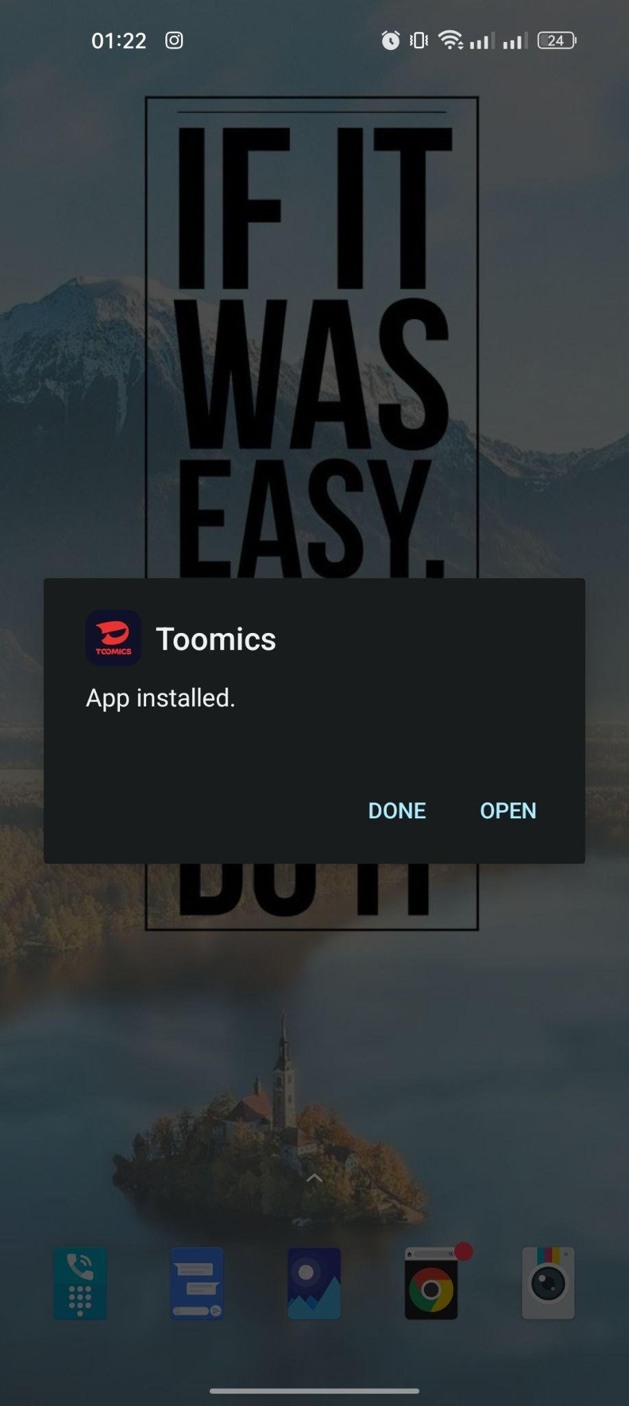 Toomics apk installed
