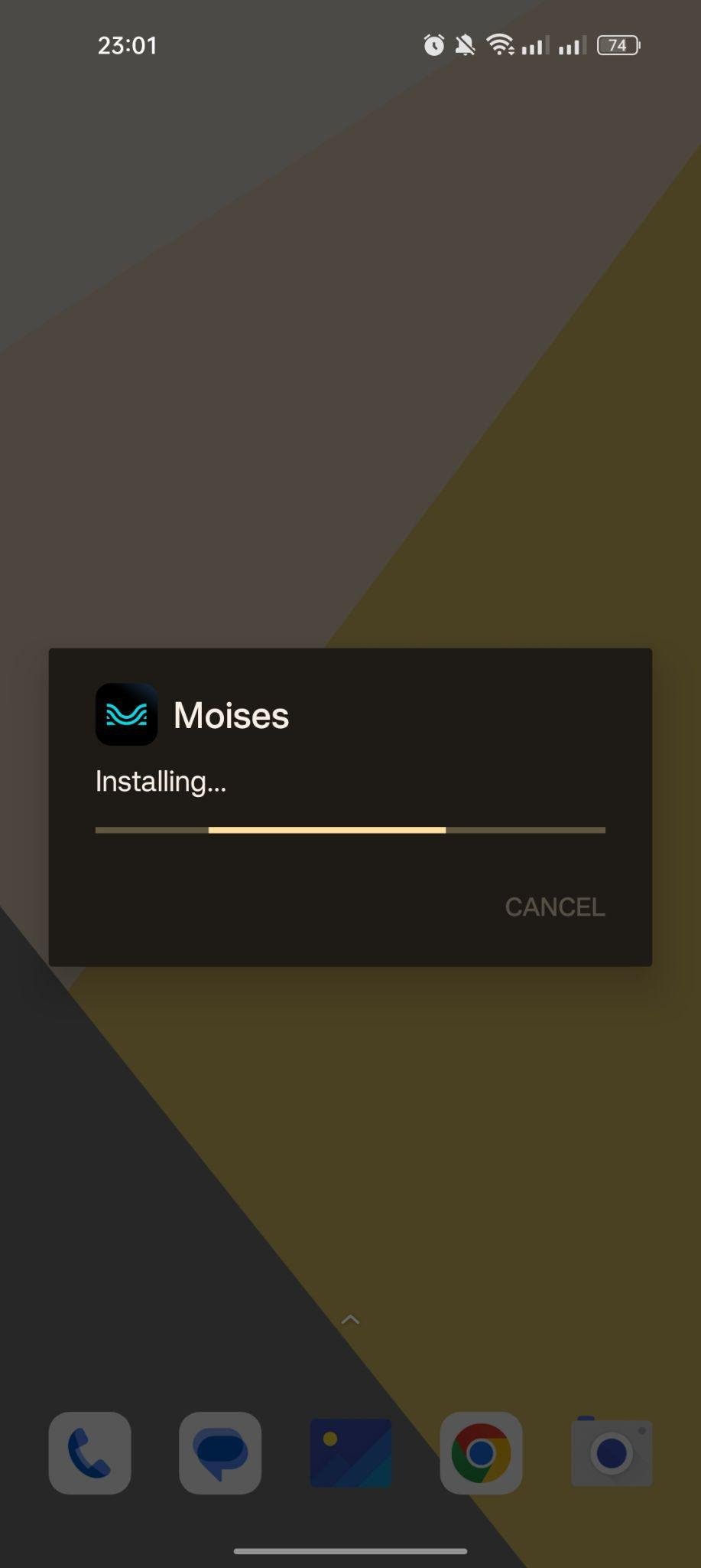 Moises apk installing