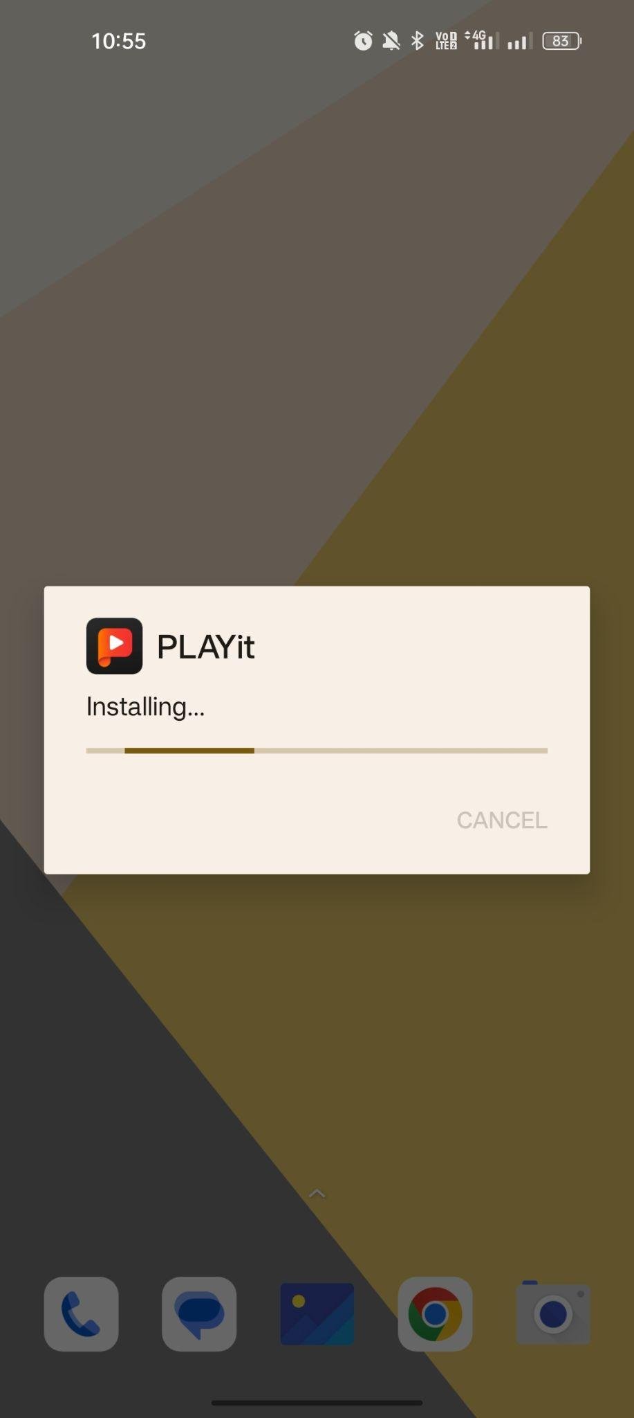 PLAYit apk installing