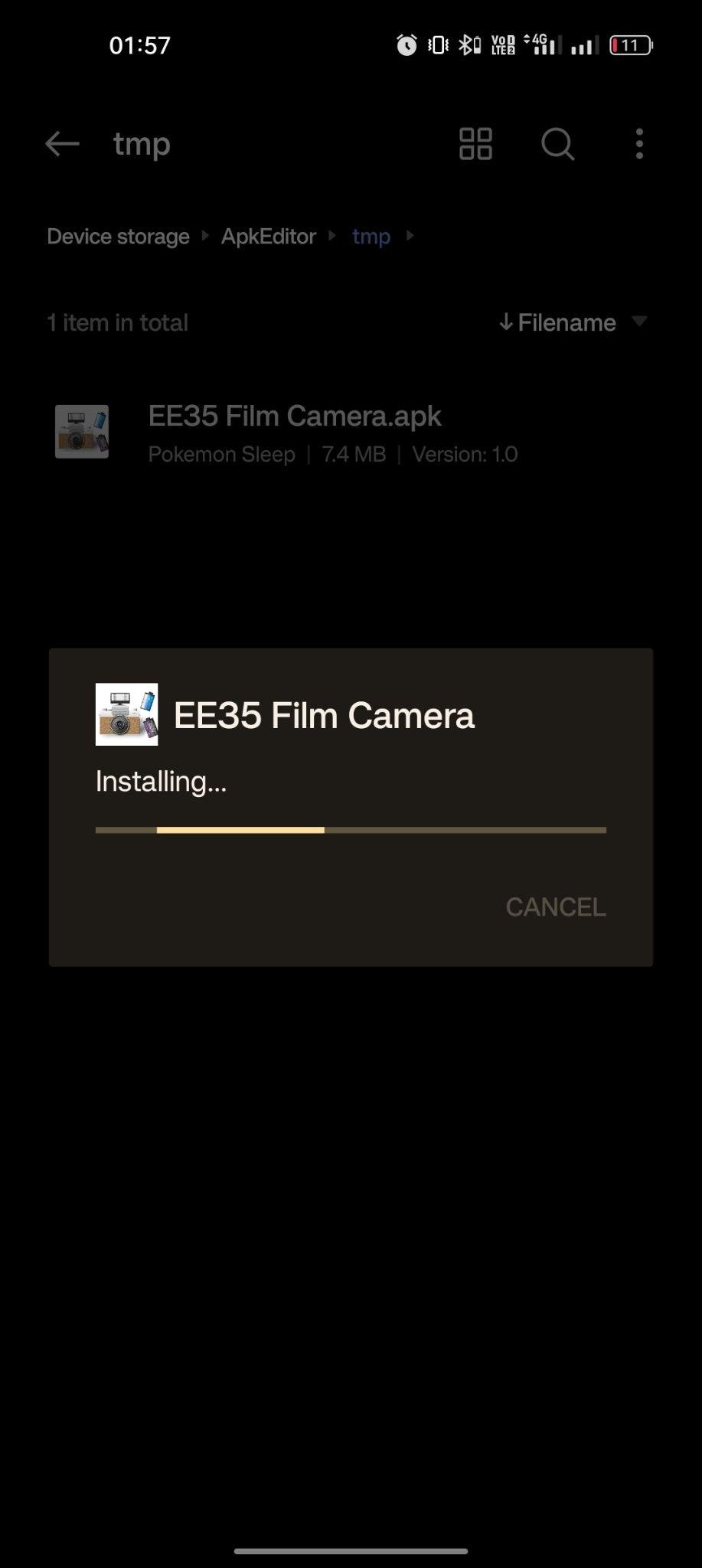 EE35 Film Camera apk installing
