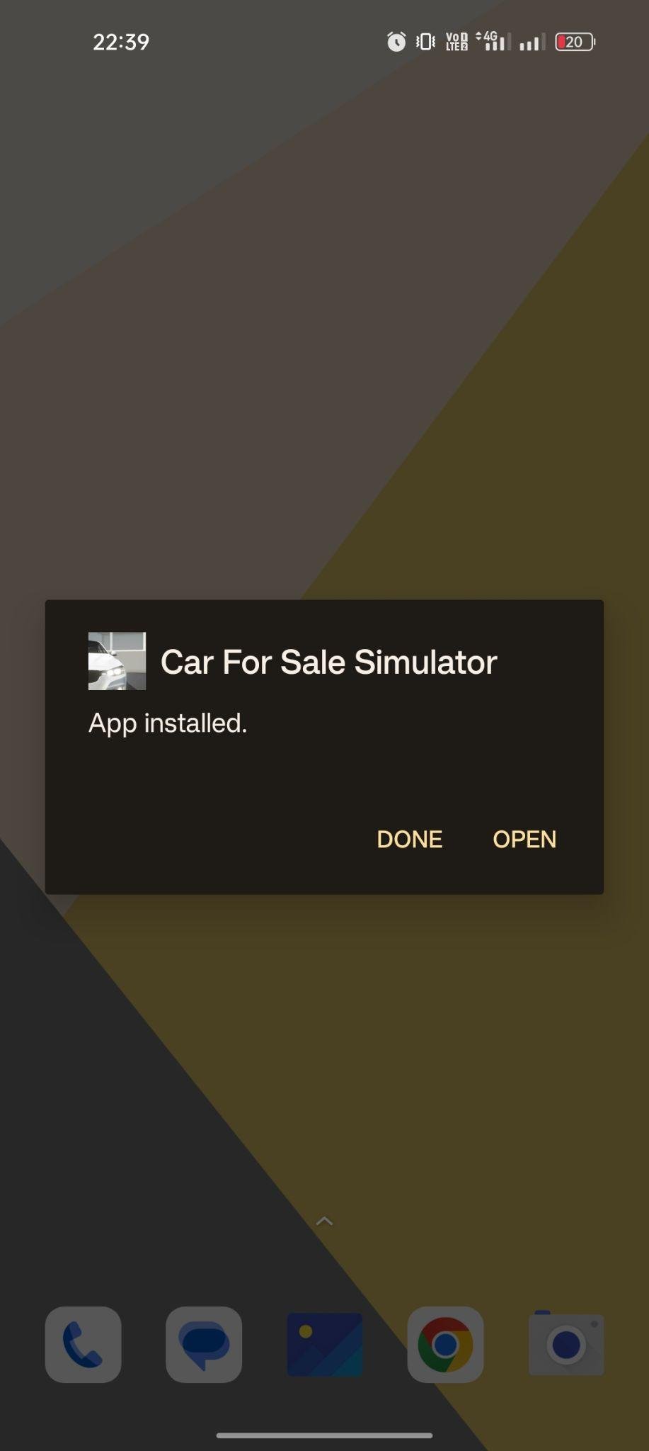 Car For Sale Simulator 2023 apk installed