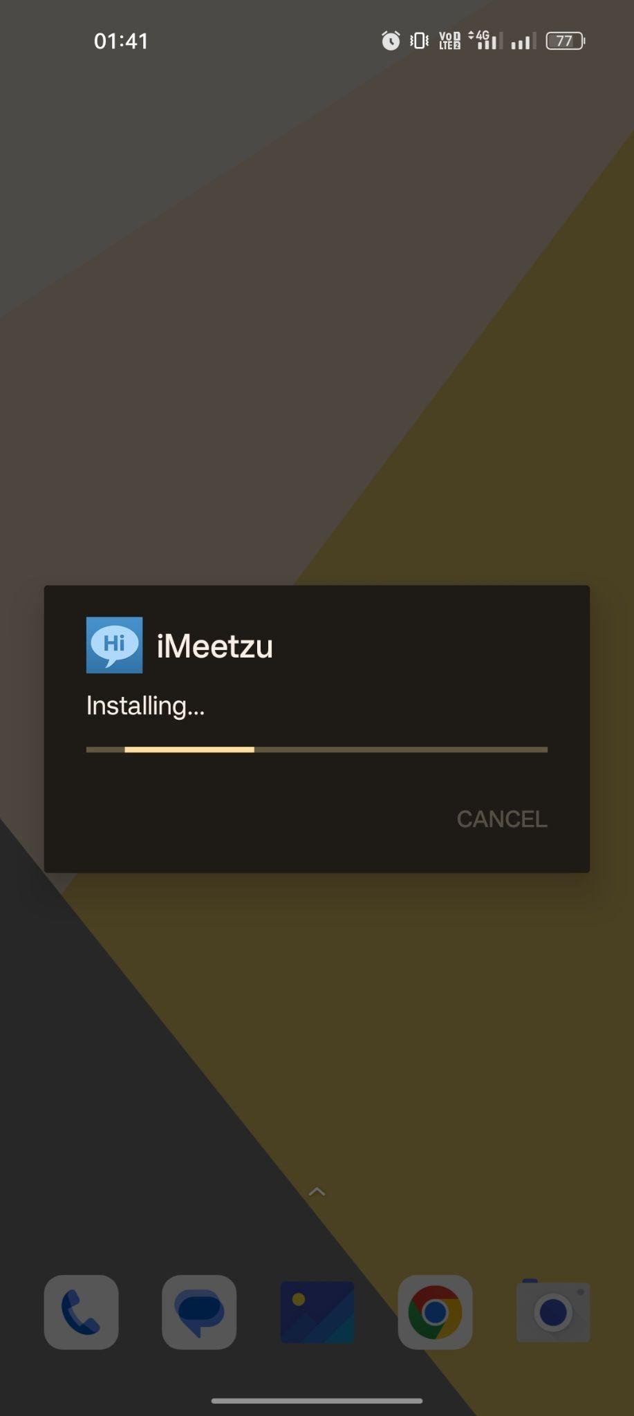 iMeetzu apk installing