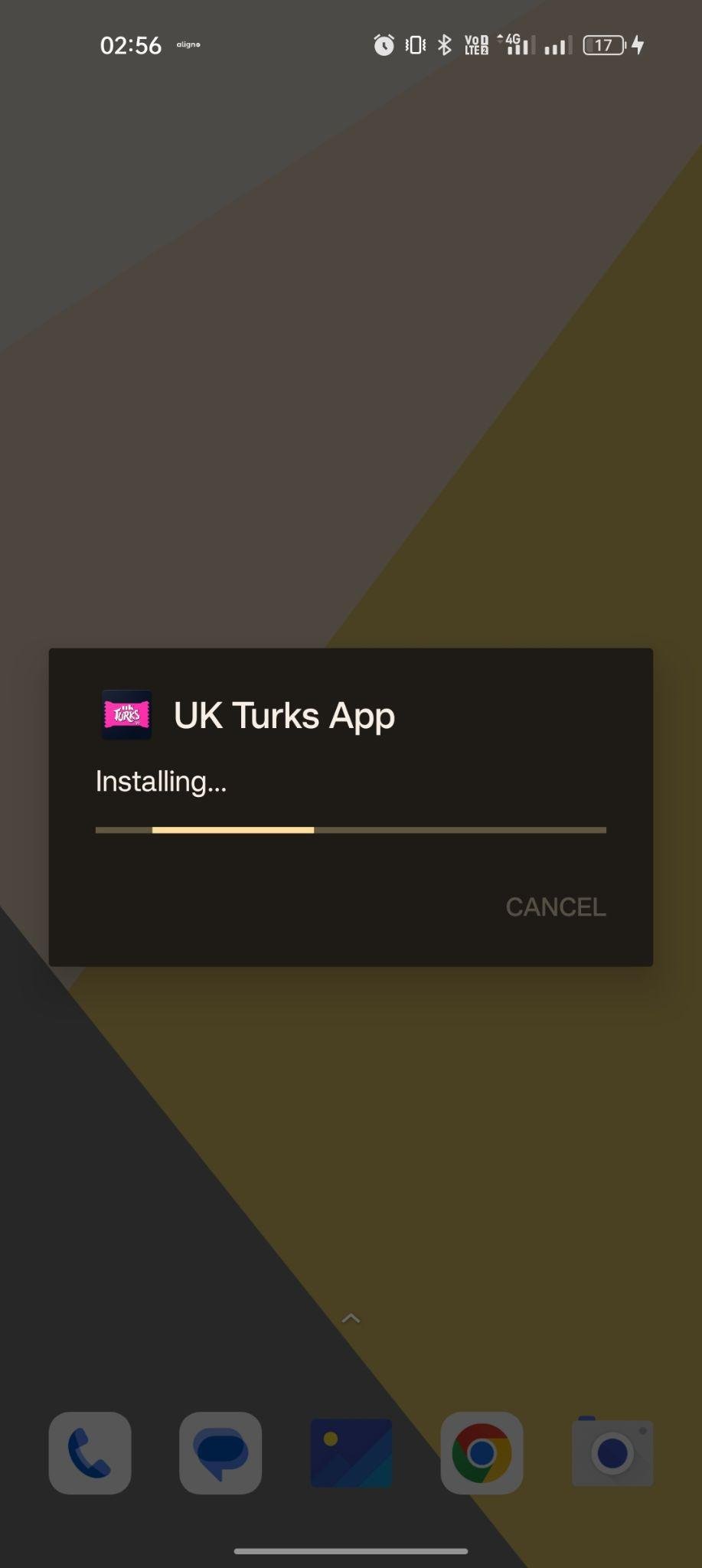 UK Turks apk installing