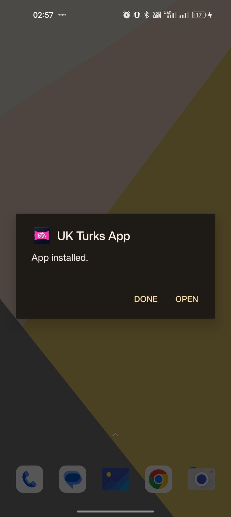 UK Turks apk installed